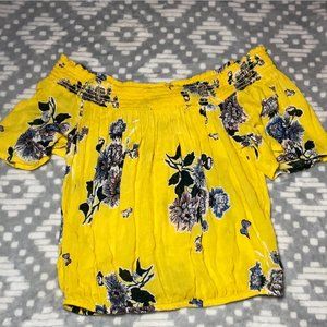 Arizona yellow floral off the shoulder top